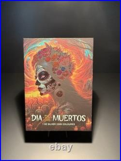 2023 Mexico Libertad Dia de los Muertos 1 oz Silver Colorized Coin Big Cat