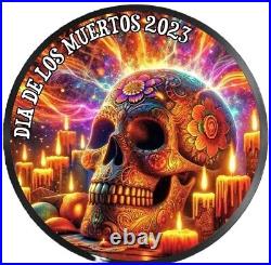 2023 Mexico Libertad Dia de los Muertos 1 oz Silver Colorized Ruthenium Coin #3