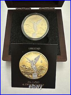 2023 Mexico Libertad Diamond Dust & 24K Gold 1 oz Silver Coin in OGP