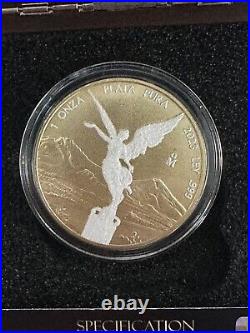 2023 Mexico Libertad Diamond Dust & 24K Gold 1 oz Silver Coin in OGP