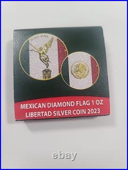 2023 Mexico Libertad Diamond Flag Coin 1 oz Silver