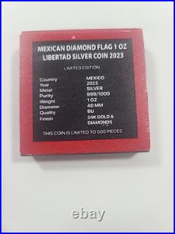 2023 Mexico Libertad Diamond Flag Coin 1 oz Silver