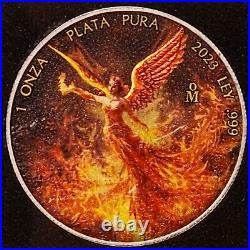 2023 Mexico Libertad Fire Edition 1 oz Silver Coin mintage 250