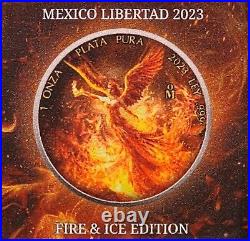 2023 Mexico Libertad Fire Edition 1 oz Silver Coin mintage 250