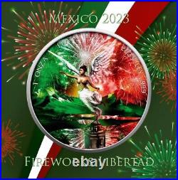 2023 Mexico Libertad Fireworks Edition 1 oz Silver Coin Mintage 280