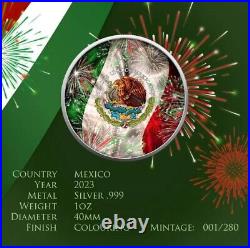 2023 Mexico Libertad Fireworks Edition 1 oz Silver Coin Mintage 280