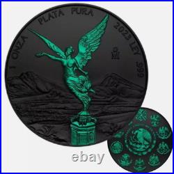 2023 Mexico Libertad Glow-in-the-dark Black Platinum Edition 1 oz Silver Coin