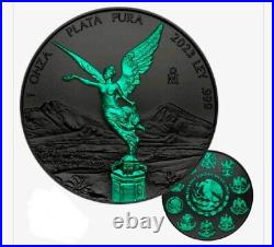 2023 Mexico Libertad Glow-in-the-dark Black Platinum Edition 1 oz Silver Coin