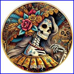 2023 Mexico Libertad Jose Guadalupe's La Catrina 24K Gild 1 oz silver Color coin