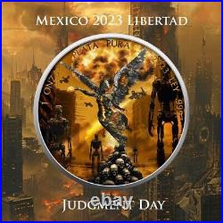 2023 Mexico Libertad Judgment Day 1oz Gilt Colorized Coin