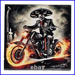 2023 Mexico Libertad Mexican Ghost Rider Biker 24K GILDED 1 oz Silver Colorized