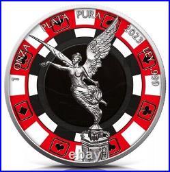 2023 Mexico Libertad POKER CHIP 1 oz. 999 Silver Coin