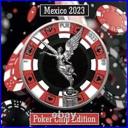 2023 Mexico Libertad POKER CHIP 1 oz. 999 Silver Coin