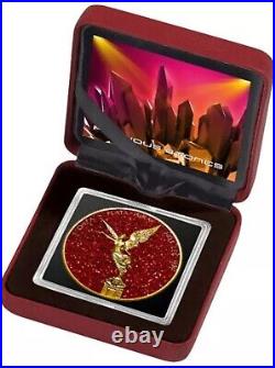 2023 Mexico Libertad Precious Gemstones Ruby 1 oz Silver Coin Mintage 500