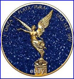 2023 Mexico Libertad Precious Gemstones Sapphire Edition 1 oz Silver Coin