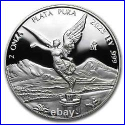 2023 Mexico Libertad Proof Finish 2 oz Silver Coin In Capsule