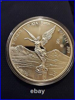 2023 Mexico Libertad Proof Finish 5 oz Silver Coin In Capsule