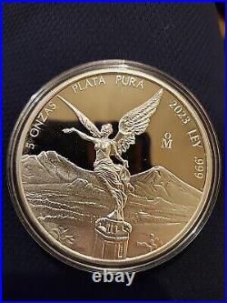 2023 Mexico Libertad Proof Finish 5 oz Silver Coin In Capsule