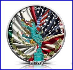 2023 Mexico Libertad Rio Grande Edition Color. 999 Silver Coin