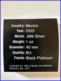 2023 Mexico Libertad Santa Muerte Black Platinum 1 oz silver Colorized coin #1