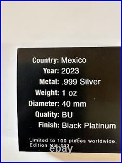 2023 Mexico Libertad Santa Muerte Black Platinum 1 oz silver Colorized coin #2