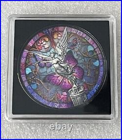 2023 Mexico Libertad Silver 1oz Colorized. 999 Silver Butterfly Stained Glass