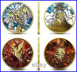 2023 Mexico Libertad Stained Glass Heaven & Hell 2 x 1 oz. 999 Silver Coin Set