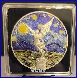 2023 Mexico Libertad Starry Night 1oz Fine Silver. 999 Coin # 381/500 Mintage