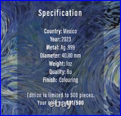 2023 Mexico Libertad Starry Night Edition Coin Colorized 1 oz. 999 Silver