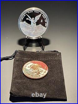 2023 Mexico Mexican 2 oz Silver Libertad Onza Proof Mint Capsule with Copper