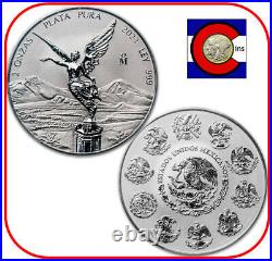 2023 Mexico REVERSE Proof Silver Libertad 2 oz Coin in Mint Capsule