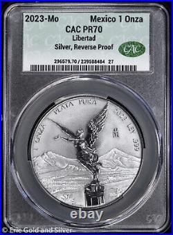 2023-Mo Mexico 1 oz Silver Reverse Proof Libertad CAC PR 70