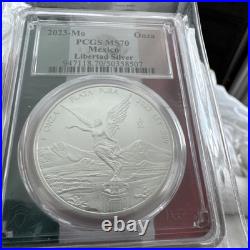 2023-Mo Mexico 1oz BU Silver Libertad PCGS MS70 Flag Holder