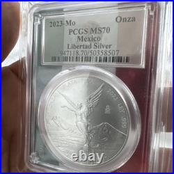 2023-Mo Mexico 1oz BU Silver Libertad PCGS MS70 Flag Holder