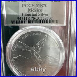2023-Mo Mexico 1oz BU Silver Libertad PCGS MS70 Flag Holder