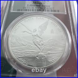 2023-Mo Mexico 1oz BU Silver Libertad PCGS MS70 Flag Holder
