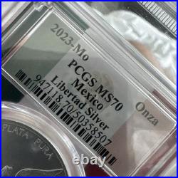 2023-Mo Mexico 1oz BU Silver Libertad PCGS MS70 Flag Holder
