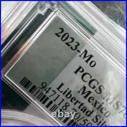 2023-Mo Mexico 1oz BU Silver Libertad PCGS MS70 Flag Holder