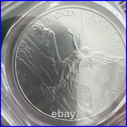 2023-Mo Mexico 1oz BU Silver Libertad PCGS MS70 Flag Holder