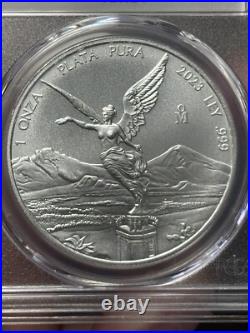 2023-Mo Mexico Onza PCGS MS-70 1oz Silver Libertad Ultra Breaks
