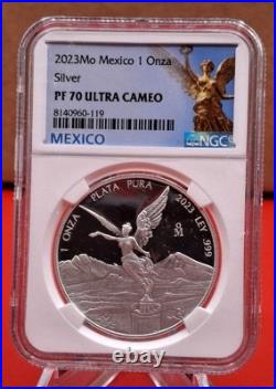 2023 Proof Silver Mexican Libertad Onza 1oz NGC PF70UC Mexico Label 2023 Proof Silver Mexican Libertad Onza 1oz NGC PF70UC Mexico Label