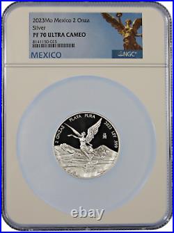 2023 Proof Silver Mexican Libertad Onza 2oz NGC PF70UC Mexico Label