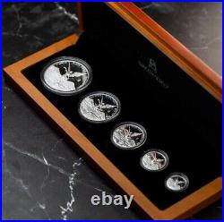 2023 Silver Libertad 5 Coin PROOF Silver Coin Boxed Set with COA