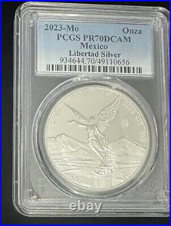 2023mo PCGS PR70 DCAM 1oz Silver LIBERTAD Onza