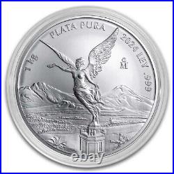 2024 1 Kilo Mexico Silver Libertad Coin in capsule