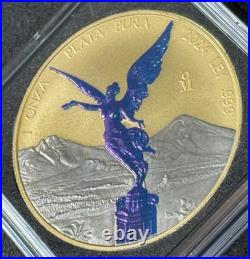 2024 1 Oz. 999 Silver Mexico Libertad Colour In Richness Chameleon Effect /300