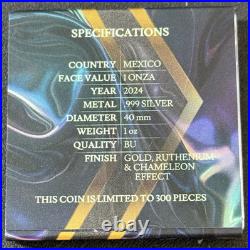 2024 1 Oz. 999 Silver Mexico Libertad Colour In Richness Chameleon Effect /300