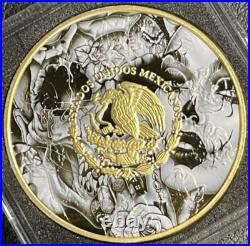 2024 1 Oz. 999 Silver Mexico Libertad Mexican Beauties 24k Gold and Colorized