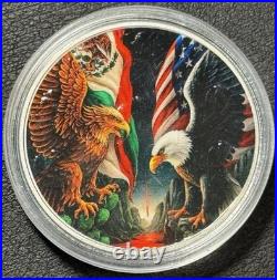 2024 1 Oz. 999 Silver Mexico Libertad Mexican Eagle Vs American Eagle Colorized