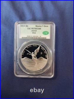 2024 1 Oz. 999 Silver Mo Mexico Proof Libertad CAC PR 70 DCAM 1 Onza Plata Pura 2024 1 Oz. 999 Silver Mo Mexico Proof Libertad CAC PR 70 DCAM 1 Onza Plata Pura